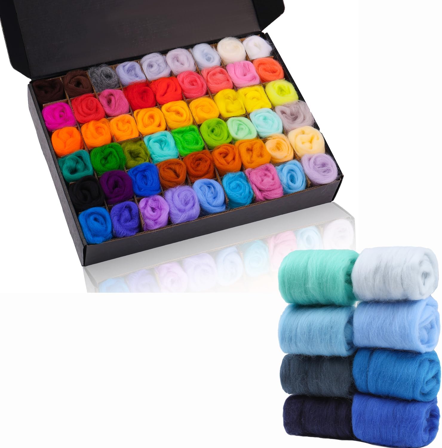 WONVOC Needle Felting Wool, Nature Wool Roving Yarn, Needle Felting Wool Bulk, Hand Spinning Wool Roving Wool Yarn for DIY Craft Materials and Felting Wool Craftsmen