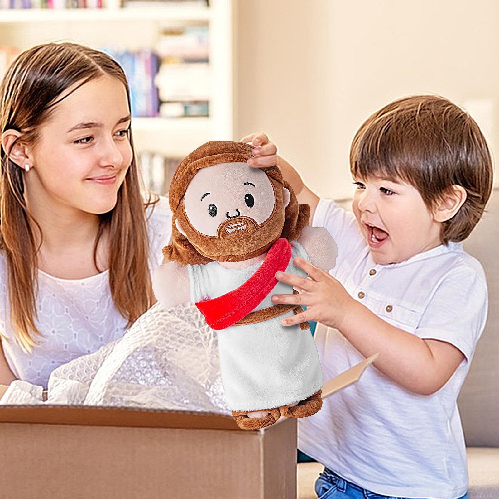 Bambola di Gesù in peluche, comodo cuscino per bambini | & fede cristiana, giocattolo morbido Gesù per camera da letto, divano e scuola domenica, regalo di compleanno, design 2026