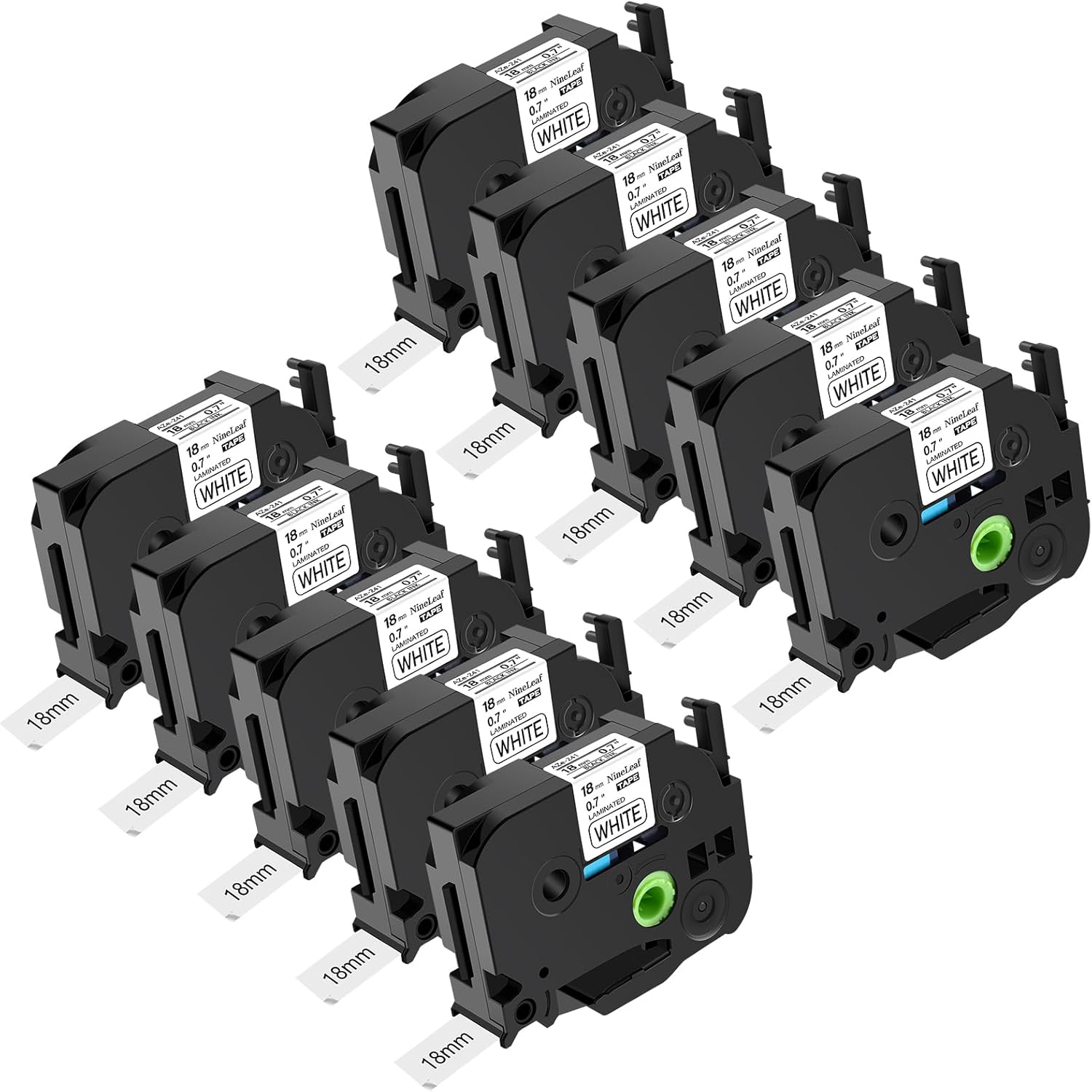 NineLeaf 10 Pack TZ Tape for Ptouch Label Makers
