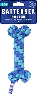 Rosewood Battersea Rope Bone Dental Chew Dog Toy, 6cm x 15cm,Blue