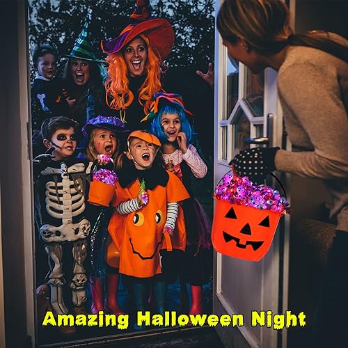 Miniatura 7 de CCINEE Juguetes de fiesta iluminados de Halloween para niños, 32 piezas, 20 anillos + 12 pulseras, accesorios LED que brillan en la oscuridad,