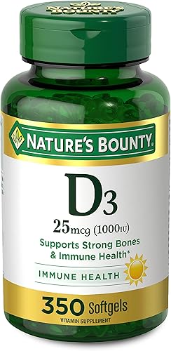 Nature's Bounty Vitamin D3 1000 IU Softgels, 350 Count