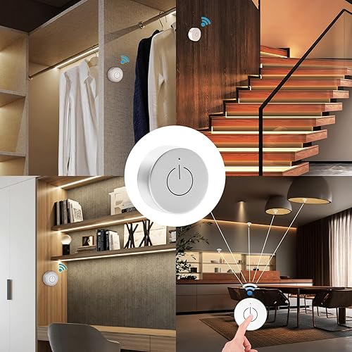 Miniatura 6 de Kit de atenuador inalámbrico DC12V24V y receptor WiFi 2.4G con 3 pines, controlador de puertos JST empotrados de 3.3 ft para luces LED en encimeras