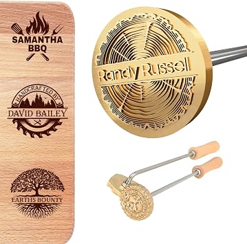 Hatchaa Custom Branding Iron for Wood, Personalized Metal Branding Iron Logo Wood Burning Leather Stamps Wedding Stamps, Customizable Branding Iron for Meat Wood Leather Paper Plastic4Inches