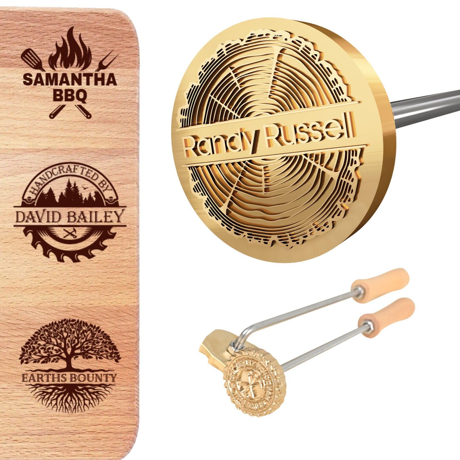 Hatchaa Custom Wood Branding Iron, Personalized Metal Branding Iron Logo Wood Burning Leather Stamps Wedding Stamps, Customizable Branding Iron for Wood Leather Paper Plastic(2Inches)