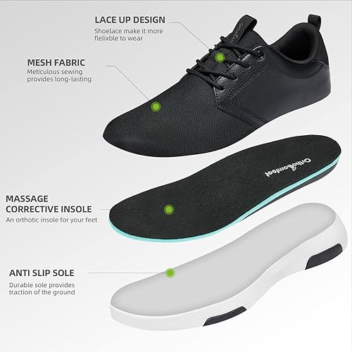 Miniatura 4 de OrthoComfoot Zapatillas ortopédicas de moda para hombre con soporte de arco cómodos zapatos para caminar para fascitis plantar, zapatos casuales