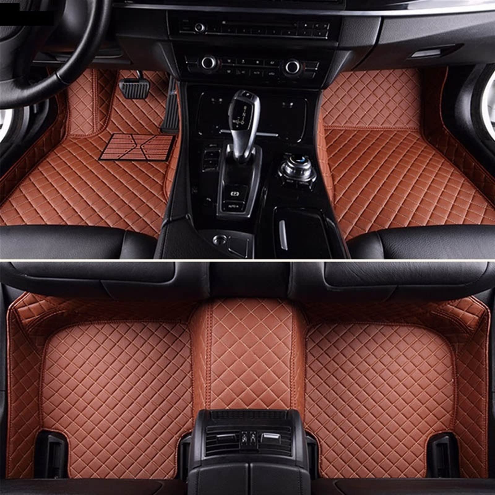 Tapis sol voiture en cuir marron élégant pour protéger votre Mini R50 R53 F56
