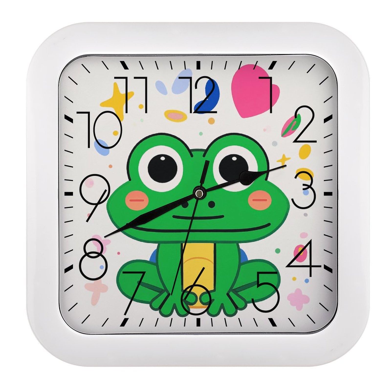 Horloge murale carrée 25,4 cm silencieuse sans tic-tac fonctionnant à piles pour bureau