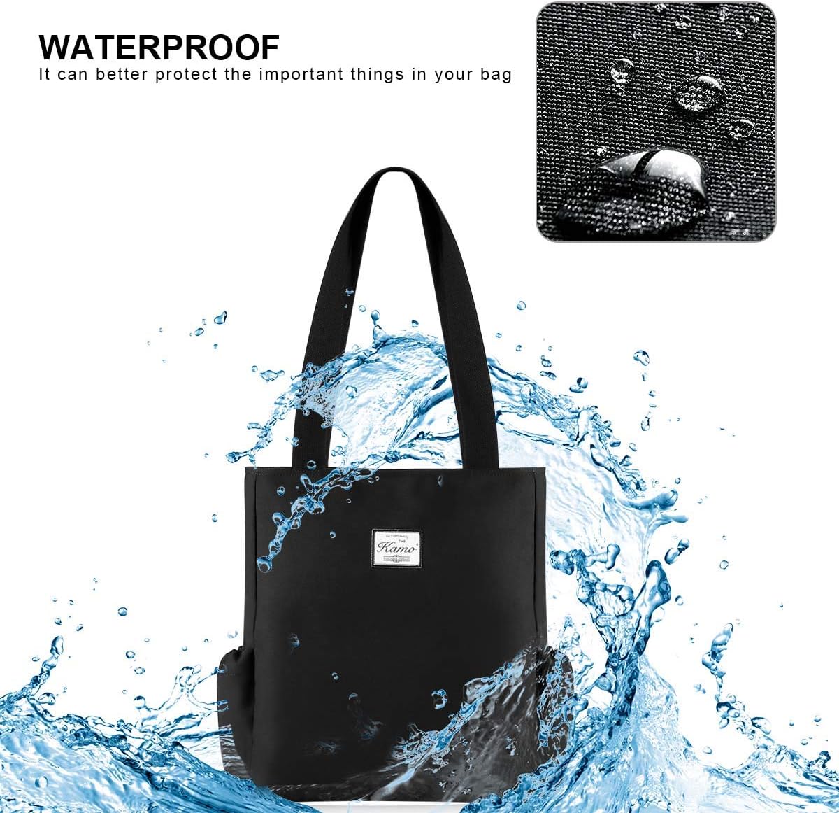 KAMO Floral Tote Bag - Waterproof Lightweight Handbags Travel Shoulder Bag for Hiking Yoga Gym Swimming Travel Beach - Image 6