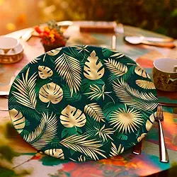 Capa Para Sousplat Jogo Americano de Flores Floral Microfibra 35cm Unidade (SFLS0001)