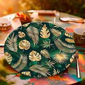 Capa Para Sousplat Jogo Americano de Flores Floral Microfibra 35cm Unidade (SFLS0001)