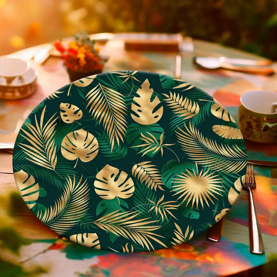 Capa Para Sousplat Jogo Americano de Flores Floral Microfibra 35cm Unidade (SFLS0001)