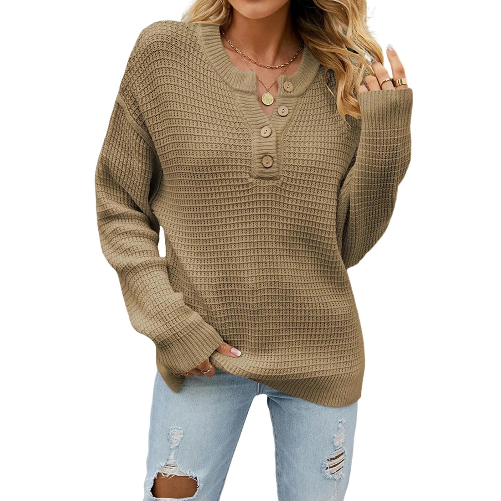 TEidea Swetry damskie moda damskie swetry jesień/zima jednolity guzik sweter z dzianiny sweter dla kobiet S-XL