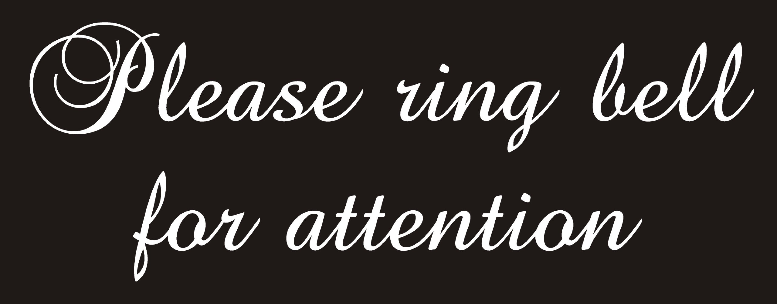 FSSS Ltd PLEASE RING BELL FOR ATTENTION ENGRAVED ACRYLIC SIGN 230x90x2mm OFFICE FACTORY RESTAURANT (BLACK)