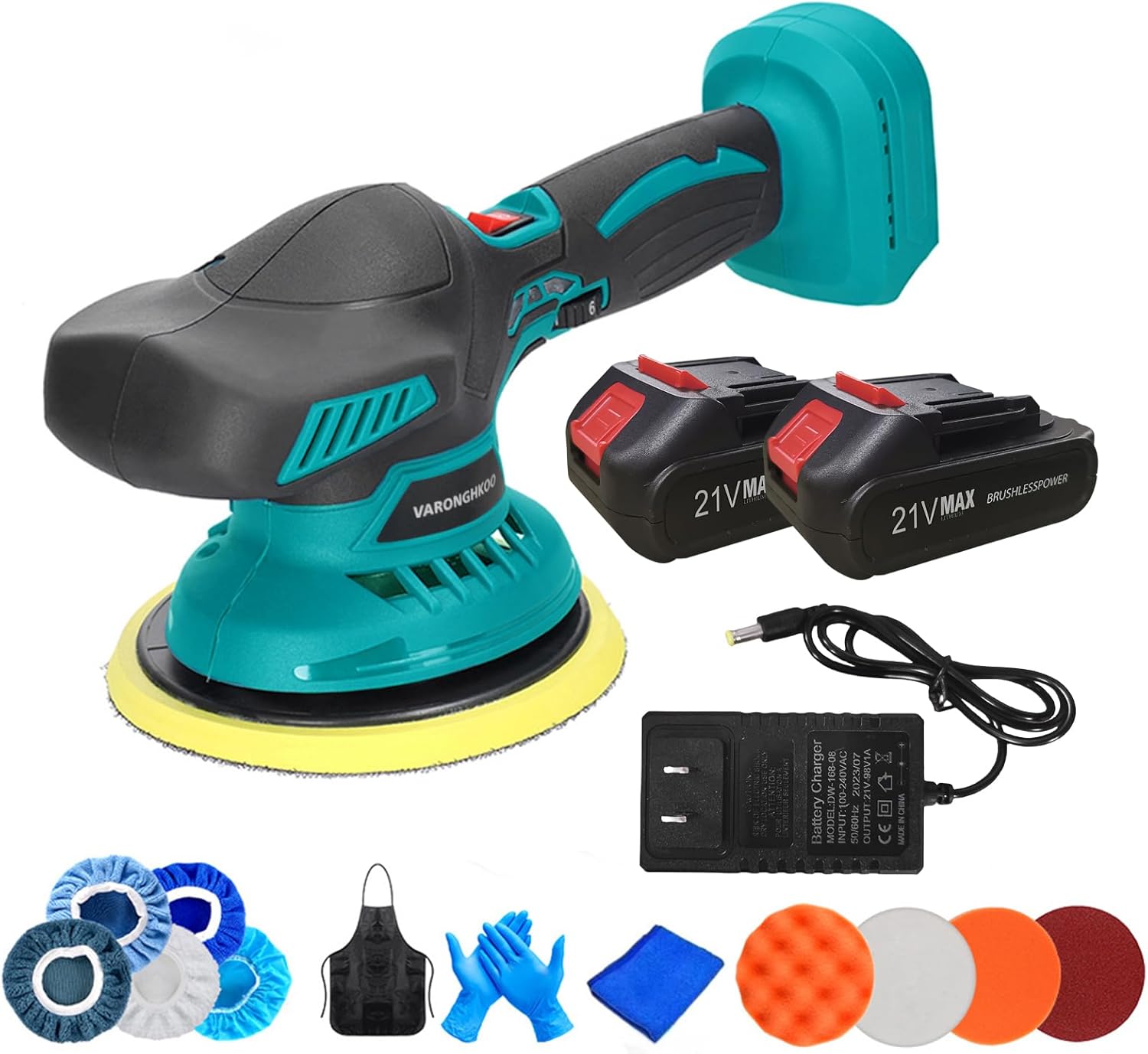 VARONGHKOO Cordless Buffer Polisher Kit w/ 2 X 2.0Ah