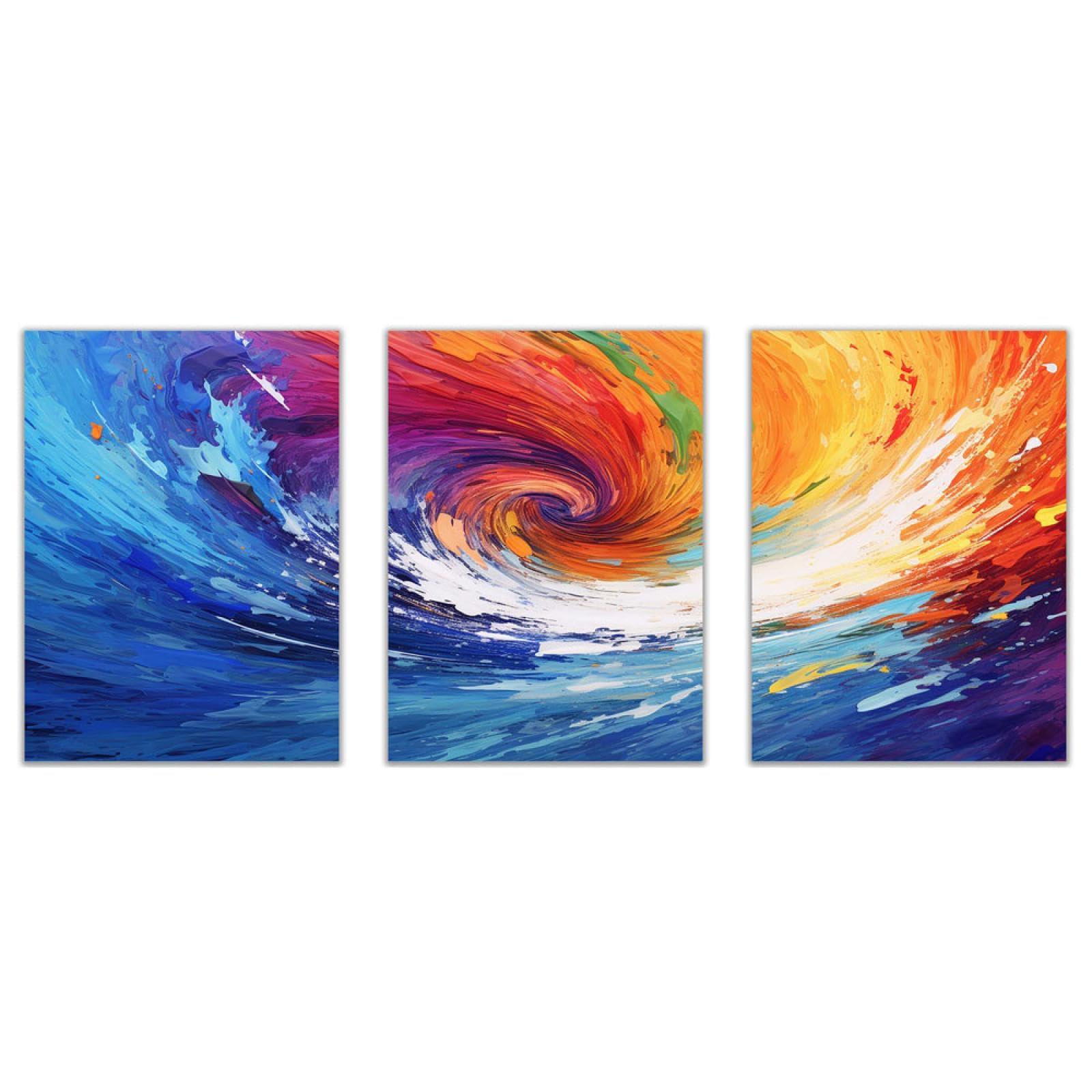 Amazon.co.jp: SHYAMIC アートパネル 抽象 3枚セット飾り絵 抽象画, 青 