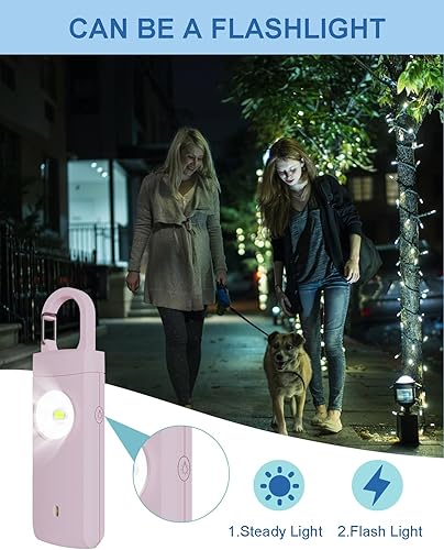 Miniatura 3 de Alarma de seguridad personal recargable para mujeres, sonido de sirena fuerte, luz LED estroboscópica SOS, carga USB, alarma personal, llavero de