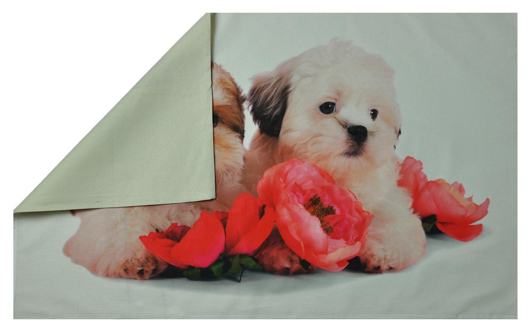 Federa Cuscino 40x40 Cm Con Cane A Pois E Zampa - Cuscino Decorativo In Misto Lino Per Divano, Regalo Originale