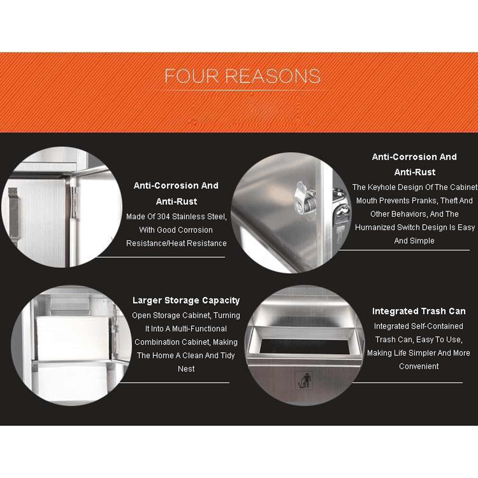 UPJAKS Secamanos Dispensador de Toallas de Papel de Acero Inoxidable con receptáculo de residuos Dispensador de Toallas de Mano para baño Bote de Basura Montaje en Pared con Cerradura con Llave Hotel