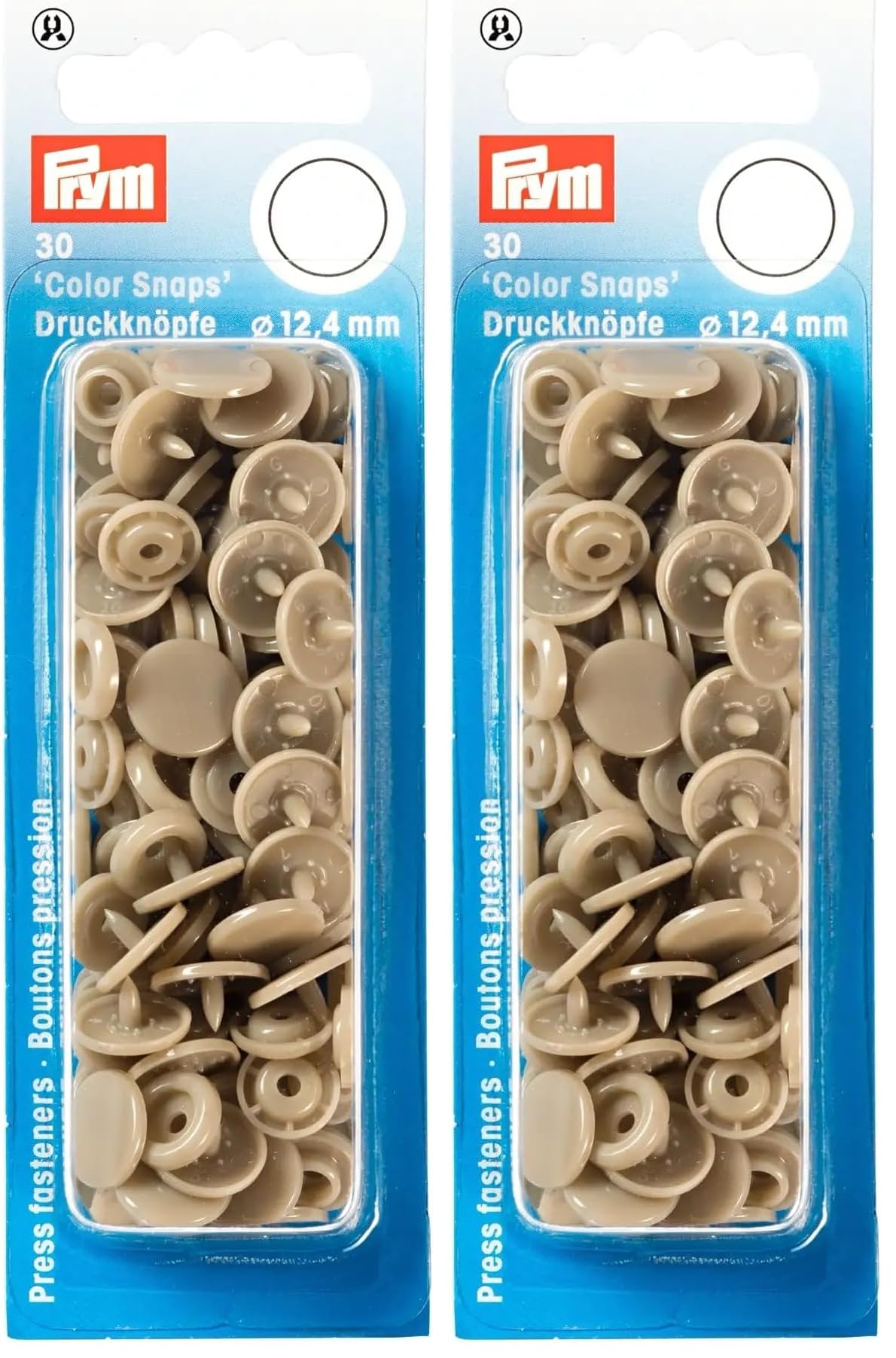 Prym 393142 Nähfrei Druckknopf Color Snaps rund 12,4 mm champagner, Kunststoff, 12.4 mm (Packung mit 2)