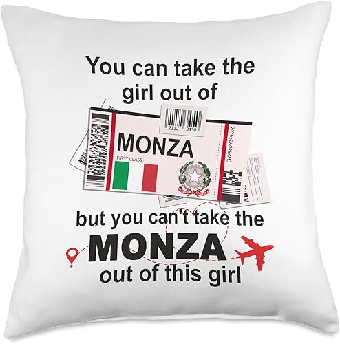 Miniatura 4 de Monza Home City - Monza Outfits & Designs Girl Boarding Pass-Monza Throw Pillow, 16x16, Multicolor