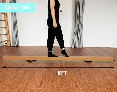 Miniatura 111 de MARFULA Viga de gimnasia plegable de 6 pies, 8 pies y 9 pies, haz de equilibrio de espuma – Extra firme – Cubierta de gamuza – Parte inferior verde