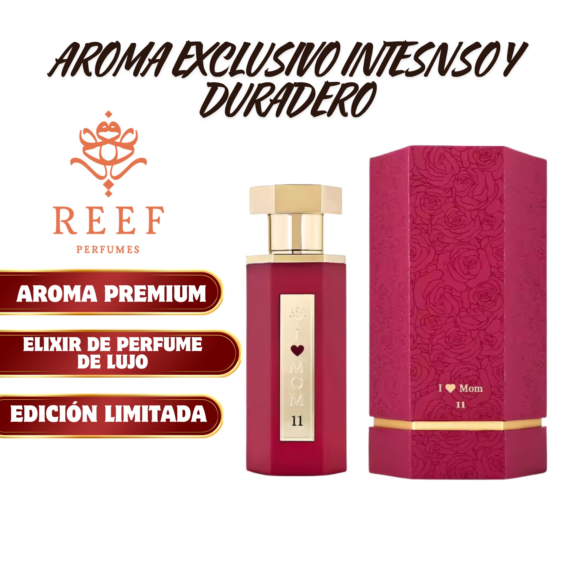 Reef 11 Perfume Árabe Reef 11 I Love Mom Reef Perfumes Árabes Para Mujer Elixir Perfume Oud De Parfum Arabian Extracto De Perfume De Dubai Perfume De Lujo Auténtico Regalos Originales Para Mujer 100ML