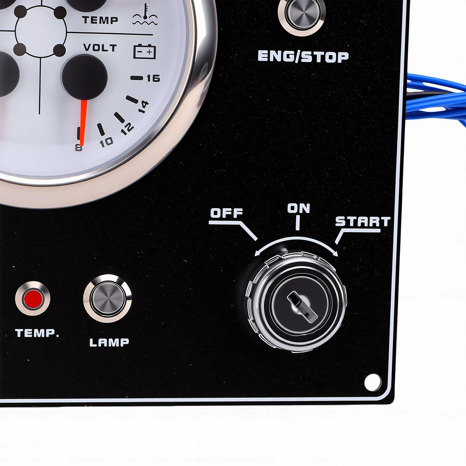 Zerodis Panel Wskaźników łodzi 12 V Wodoodporny Zestaw Wskaźników Morskich 4 w 1 Paliwo od 0 do 190 Omów od 0 do 150 PSI Woltomierz Temperatury od 100 240 F łodzi, Jachtów i Pojazdów Kempingowych