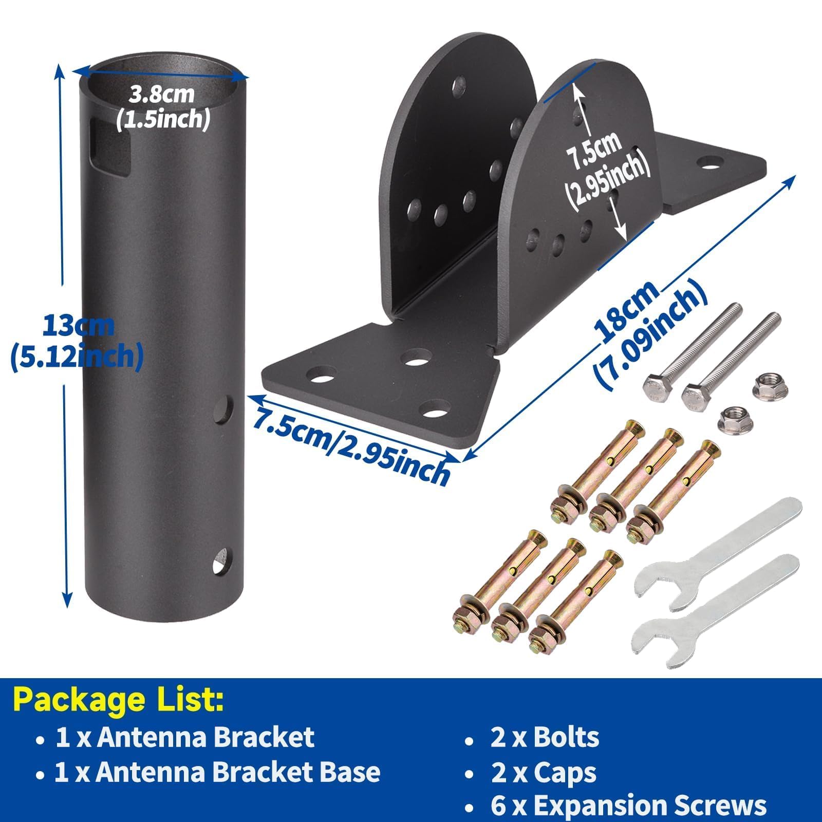 Bingfu Soporte Robusto y Más Grueso para Antena Parabólica de Internet por Satélite Starlink Gen2 V2 - Kit de Montaje en Poste de Pared Resistente con Accesorios de Soporte de Angulo Ajustable