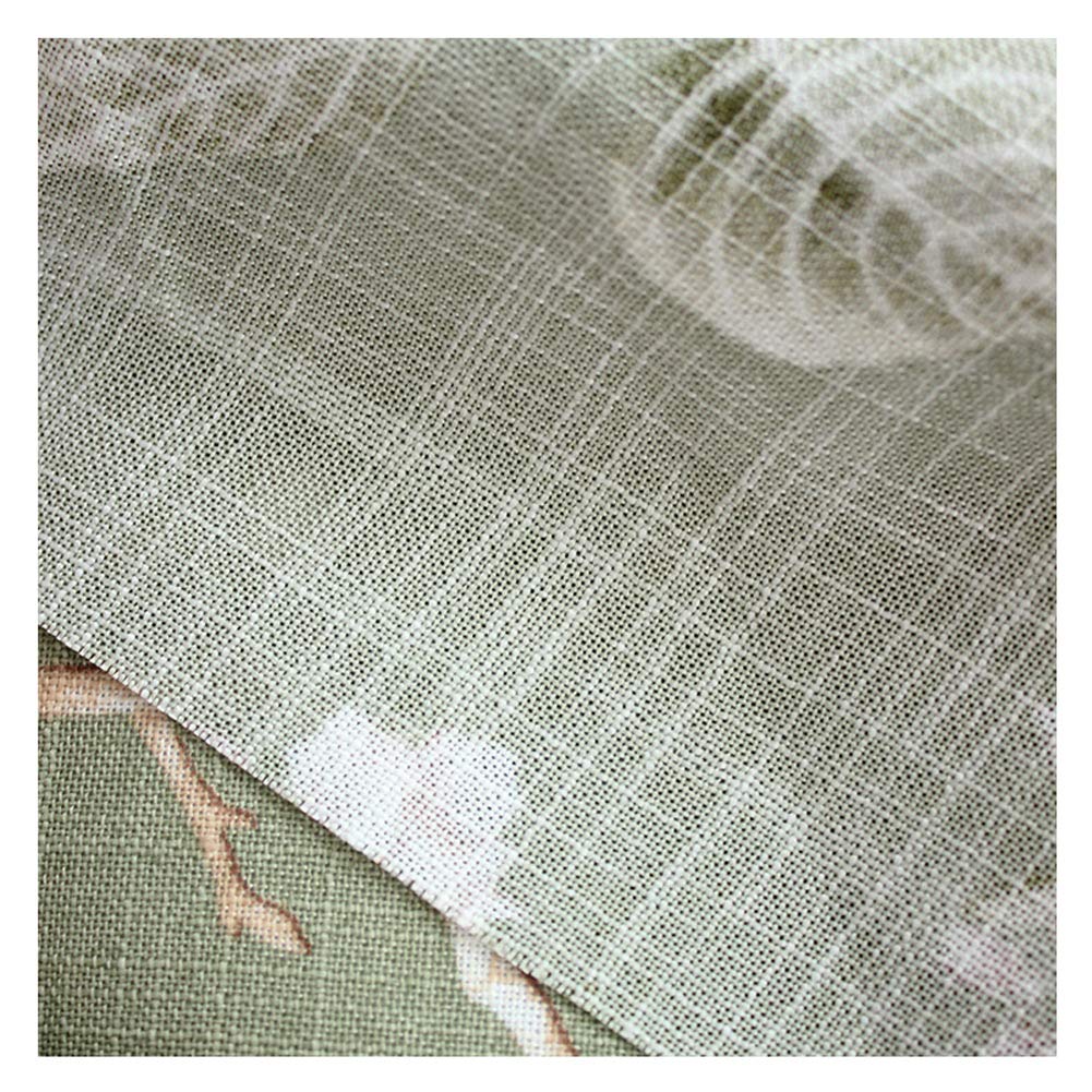 NAKAN Tela de Tapicería Estilo Rústico por Metro 280x100cm Ancho Pájaros Verdes Estampado Floral Tela de Poliéster para Sillas Muebles, Decoración Y Manualidades(Size:3m)