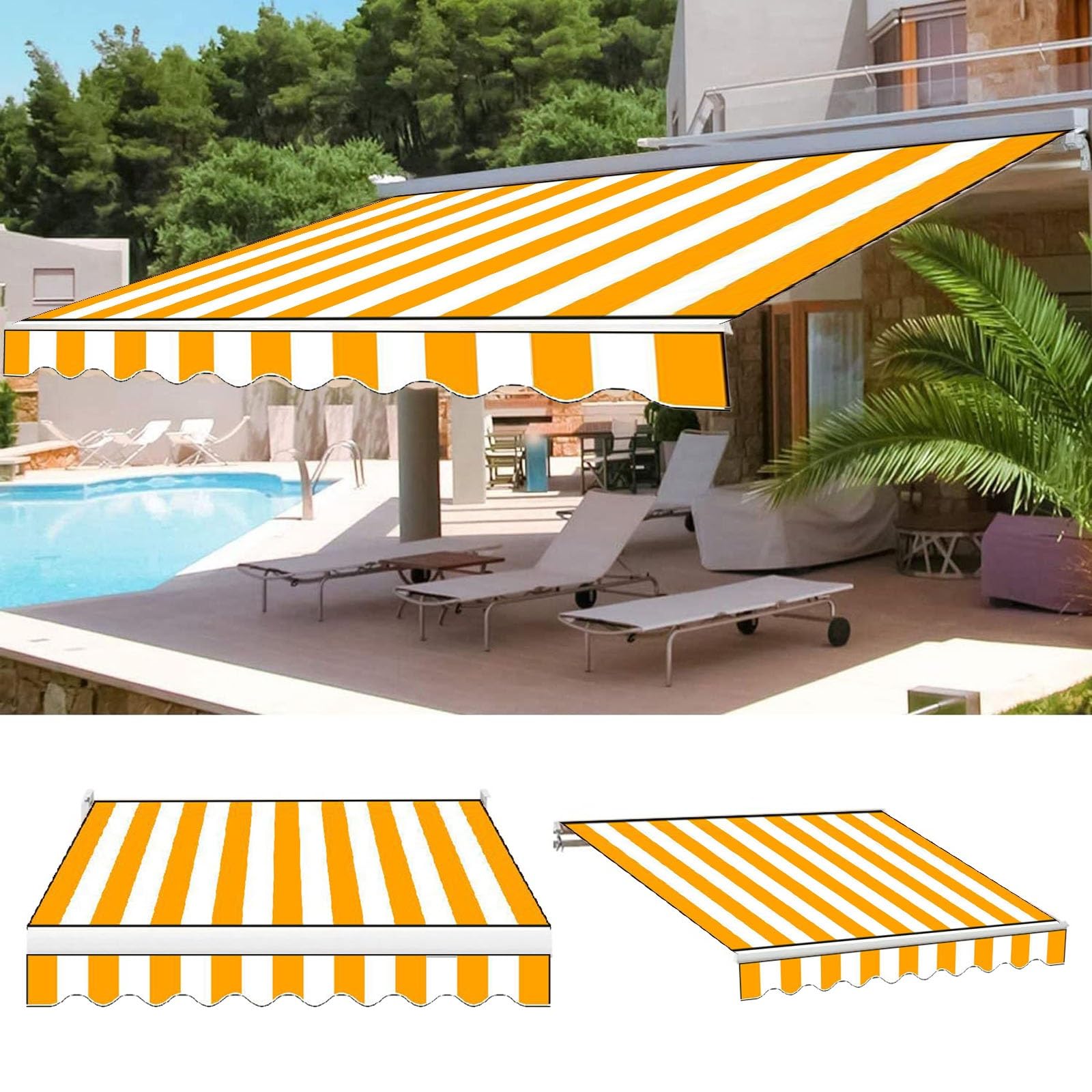 Toldo de repuesto de jardin impermeable 4.8x2.9m para lona exterior