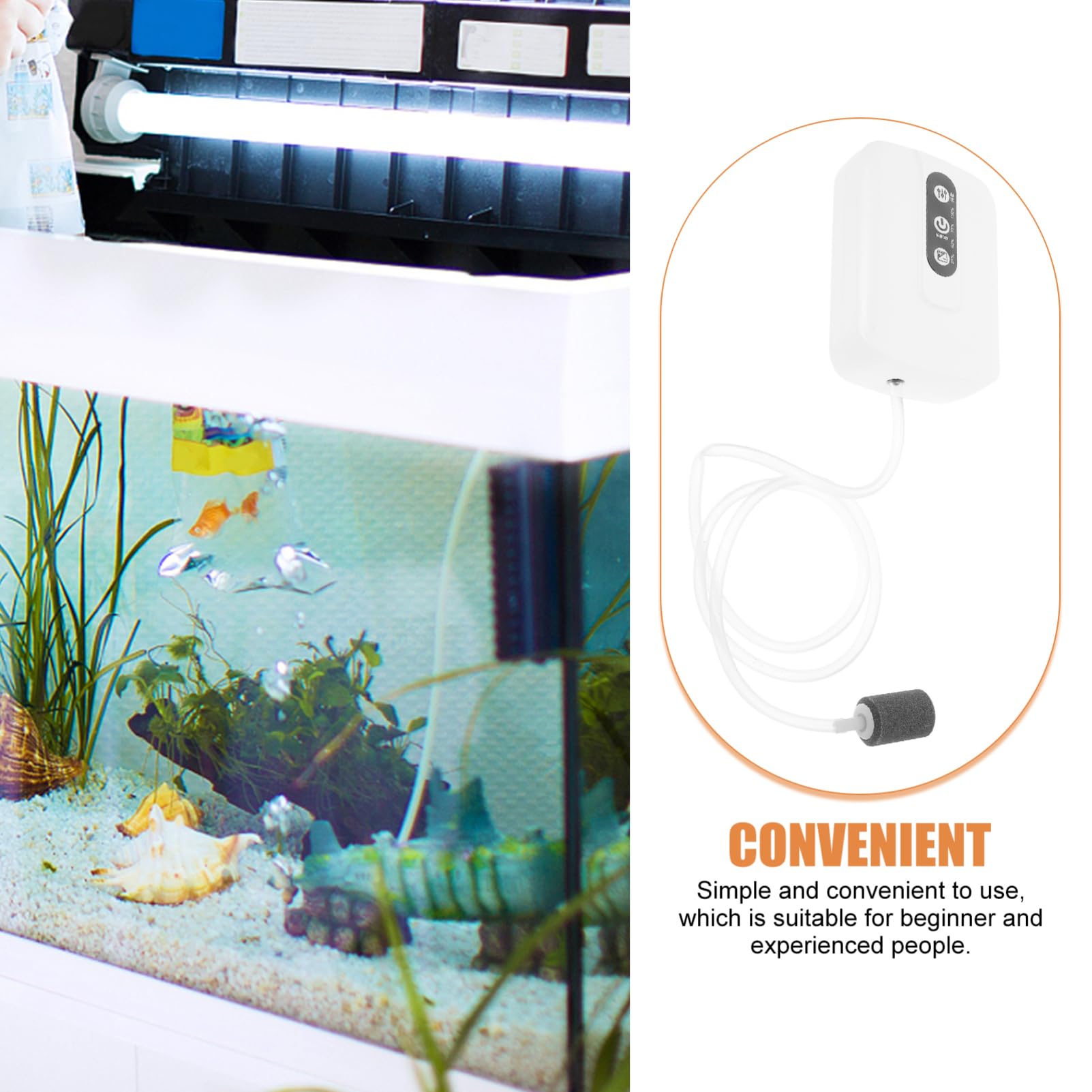 Toddmomy Super Stiller Pumpe Fisch Tank Luft Mini Aquarium-Bubbler Versorgung Mit Aquarien Sauerstoffsprudler Zubehör Für Aquarien Weiß Plastik