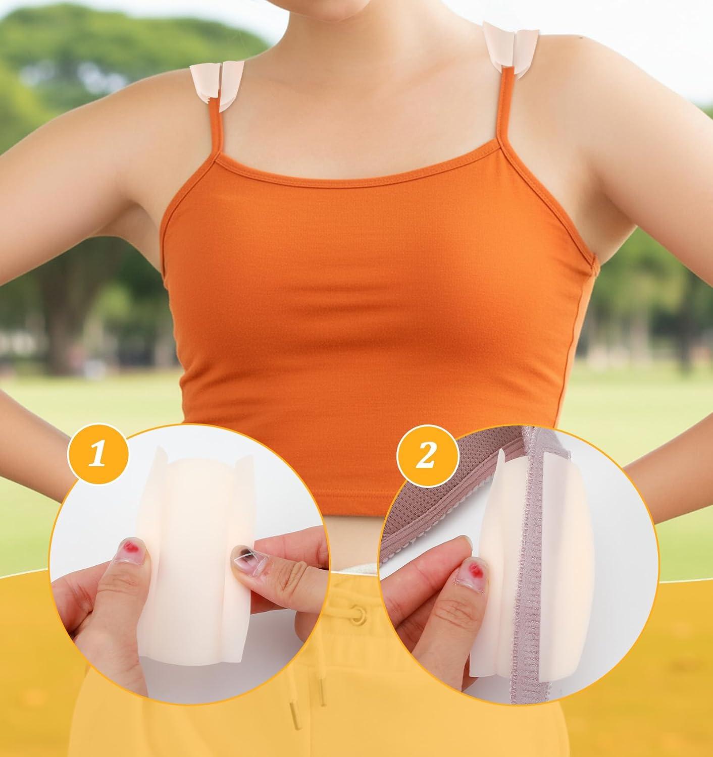 12 Pcs Silicone Bra Strap Cushions, Anti-Slip Shoulder Pads for Women, Soft Gel Bra Strap Holders to Prevent Slipping, Ease Shoulder Pain, Reusable Protectors for Wide, Thin Straps(Universal Fit)