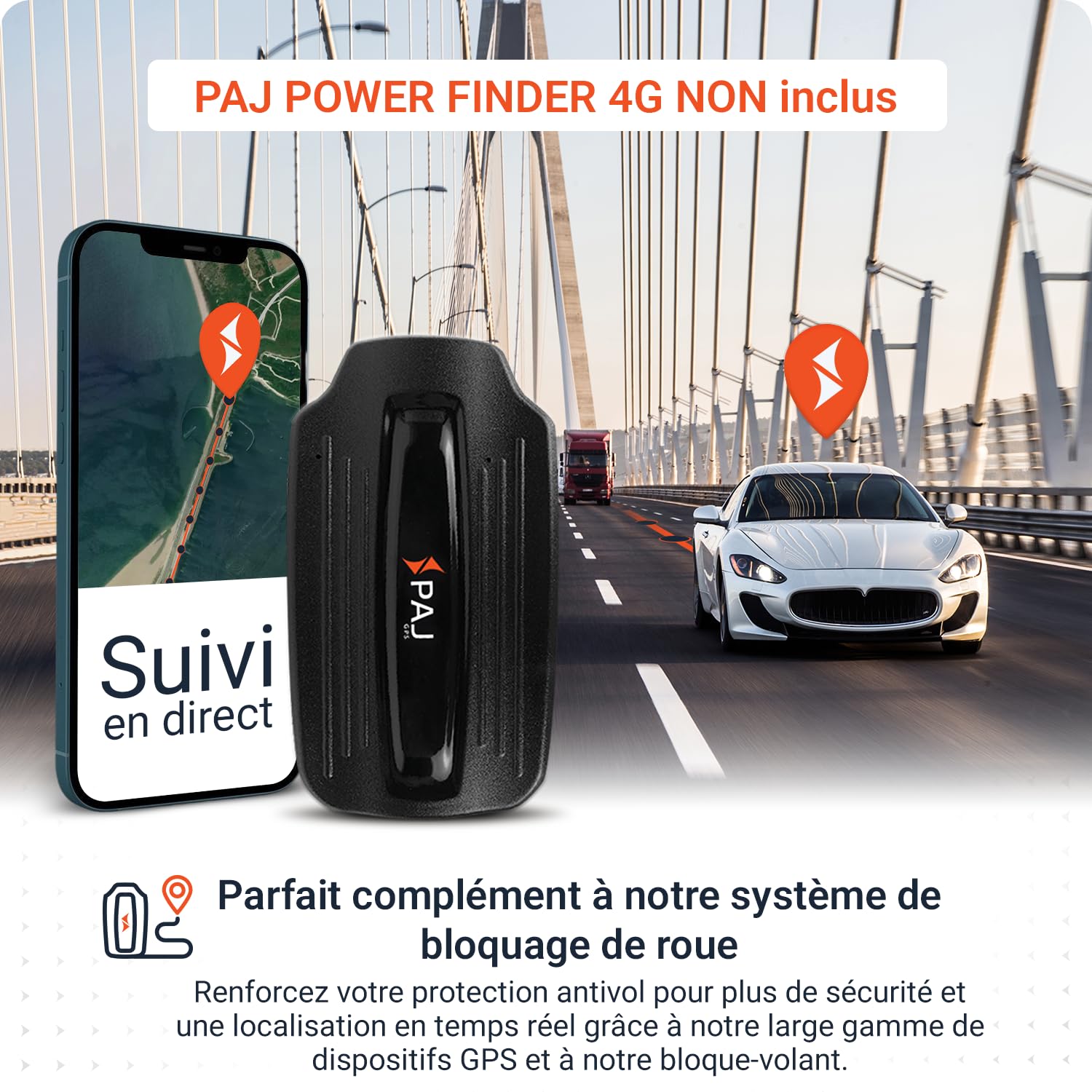 PAJ LOCK - Sabot de Denver - Antidémarrage pour voitures de toutes marques, camions, remorques, motos, caravanes, etc. - Système antivol ajustable – Sabot de Denver robuste avec serrure de sécurité