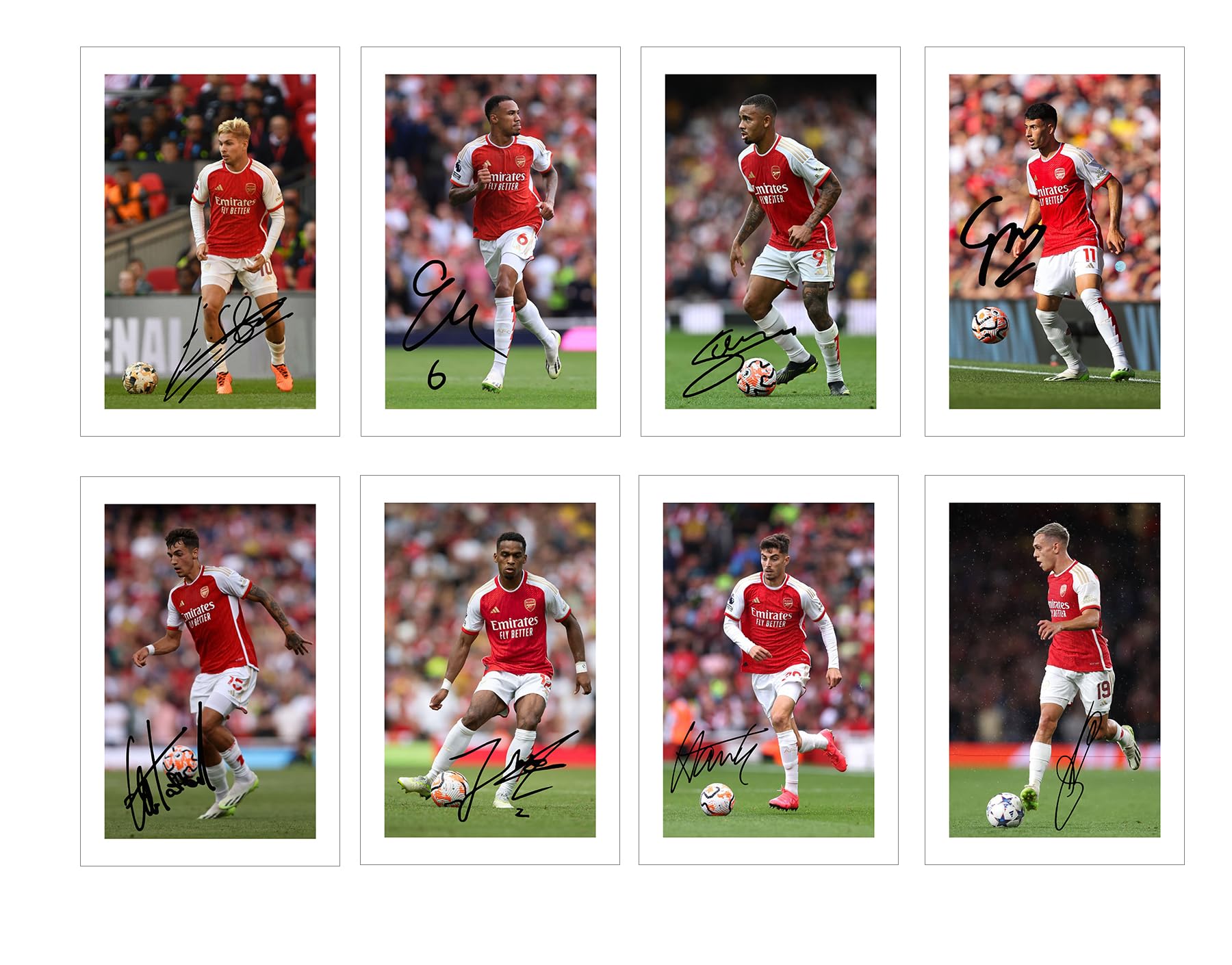 Set of 20 Arsenal 2023/24 Players Signed 6X4 Inch Photo Prints With Pre Printed Signatures Autograph Kids/Men/Women Gift