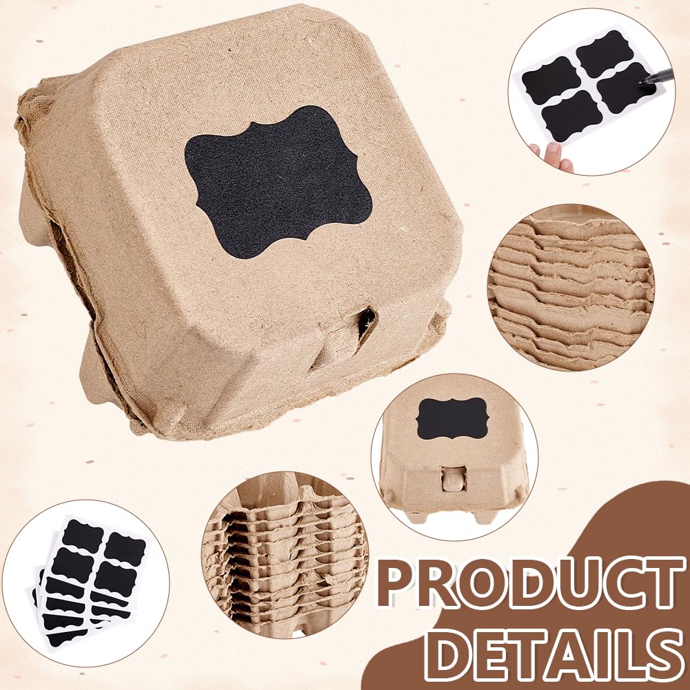 CREATCABIN 12Pcs Cartoni Uova 4 Conteggio Riutilizzabile Portauova Carta