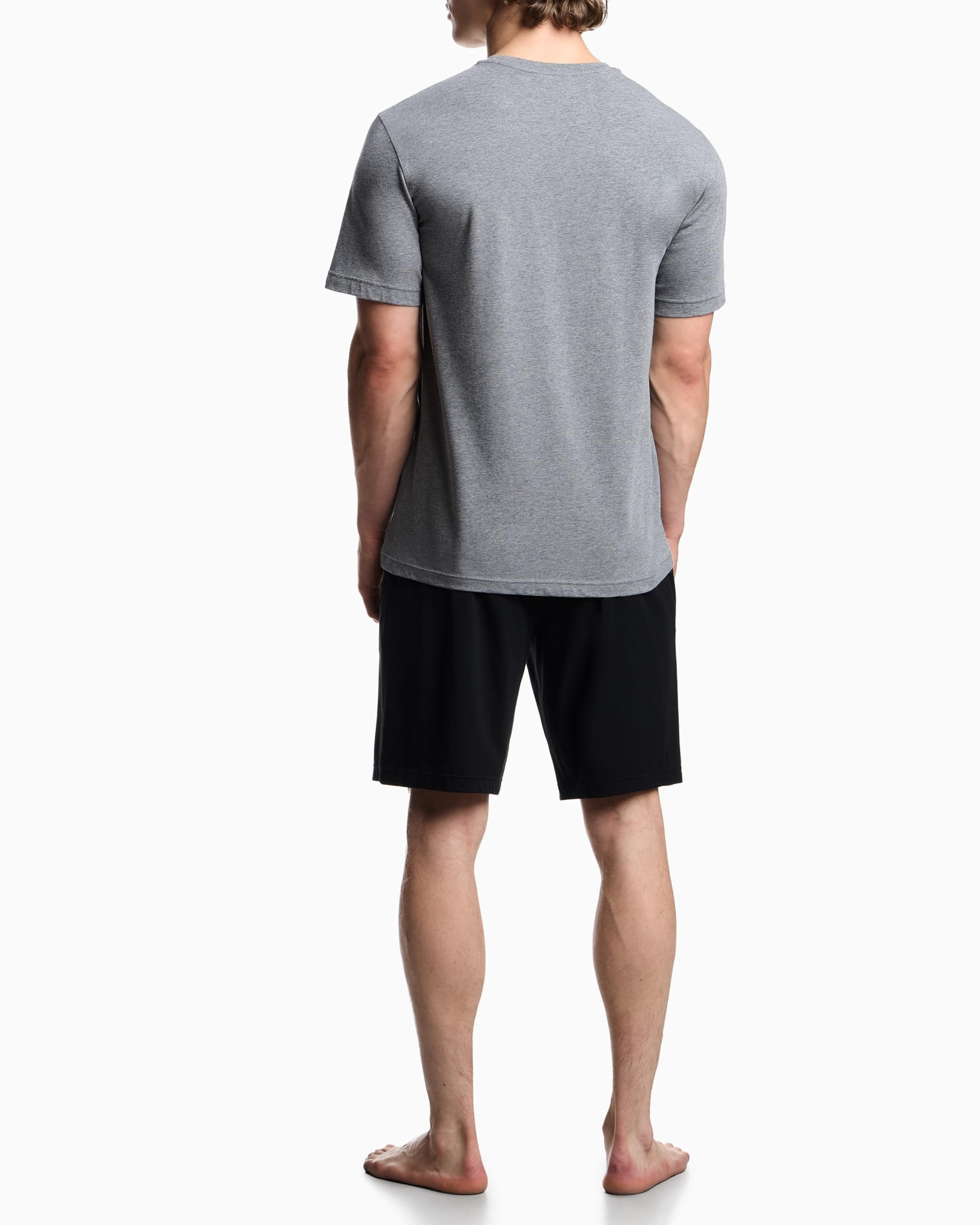 Emporio Armani T-Shirt+Shorts Pyjama Set di Pigiama Uomo (Pacco da 2)