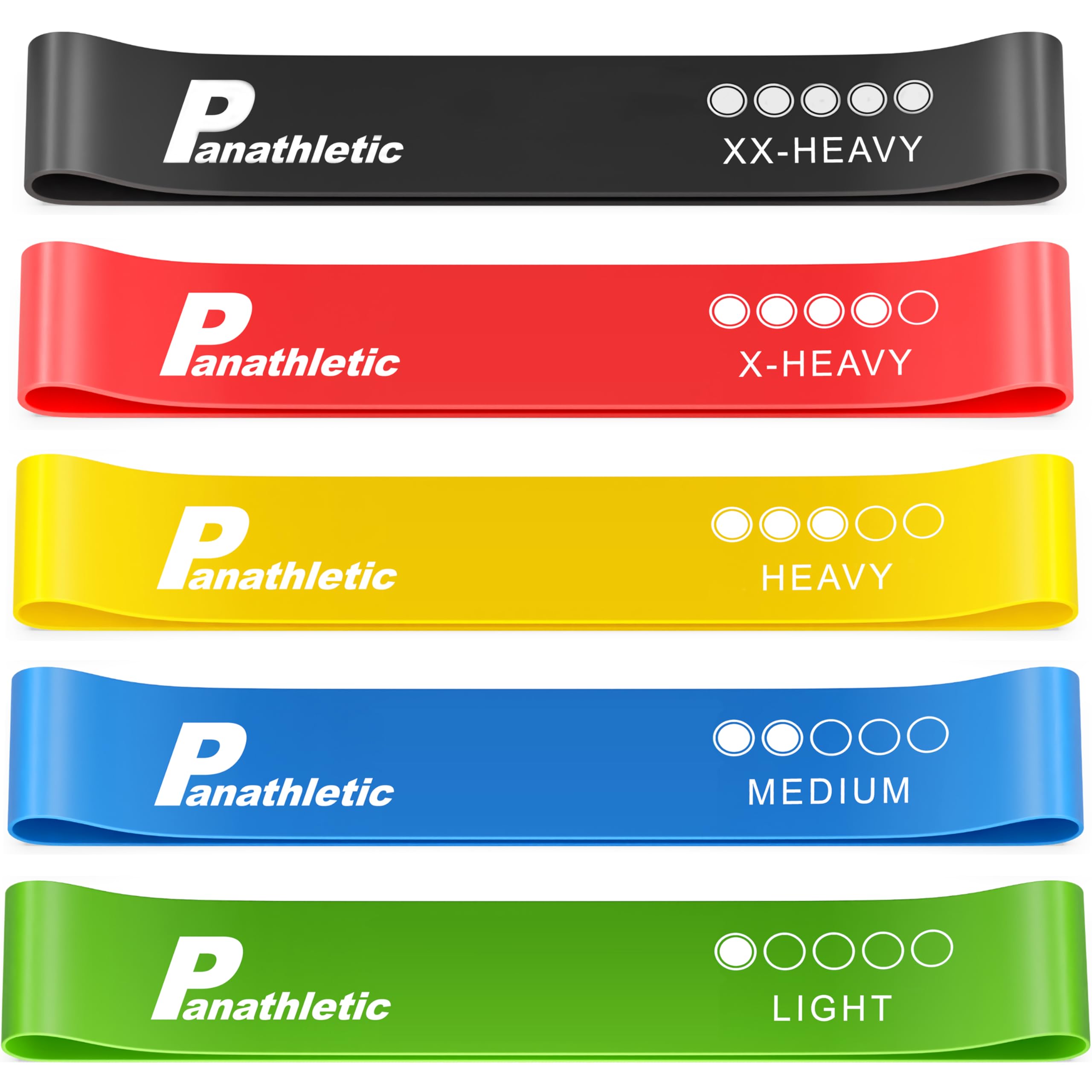 Resistance Bands, Set of 5 Bands – 5 Different Resistance Levels, Exercise Guide, eBook, Carry Bag – 5X Booty Loop Band for Butt and Legs Women - Fitness Stretch Band for Workout Men