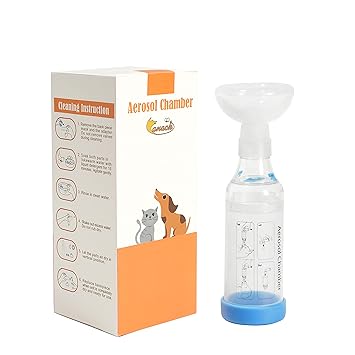 CANACK Cat Aerosol Chamber Inhaler, Spacer for Pets, Veterinary Feline Inhaler Spacer with Breathing Indicator and One Mask for Dogs and Felines(Medium)