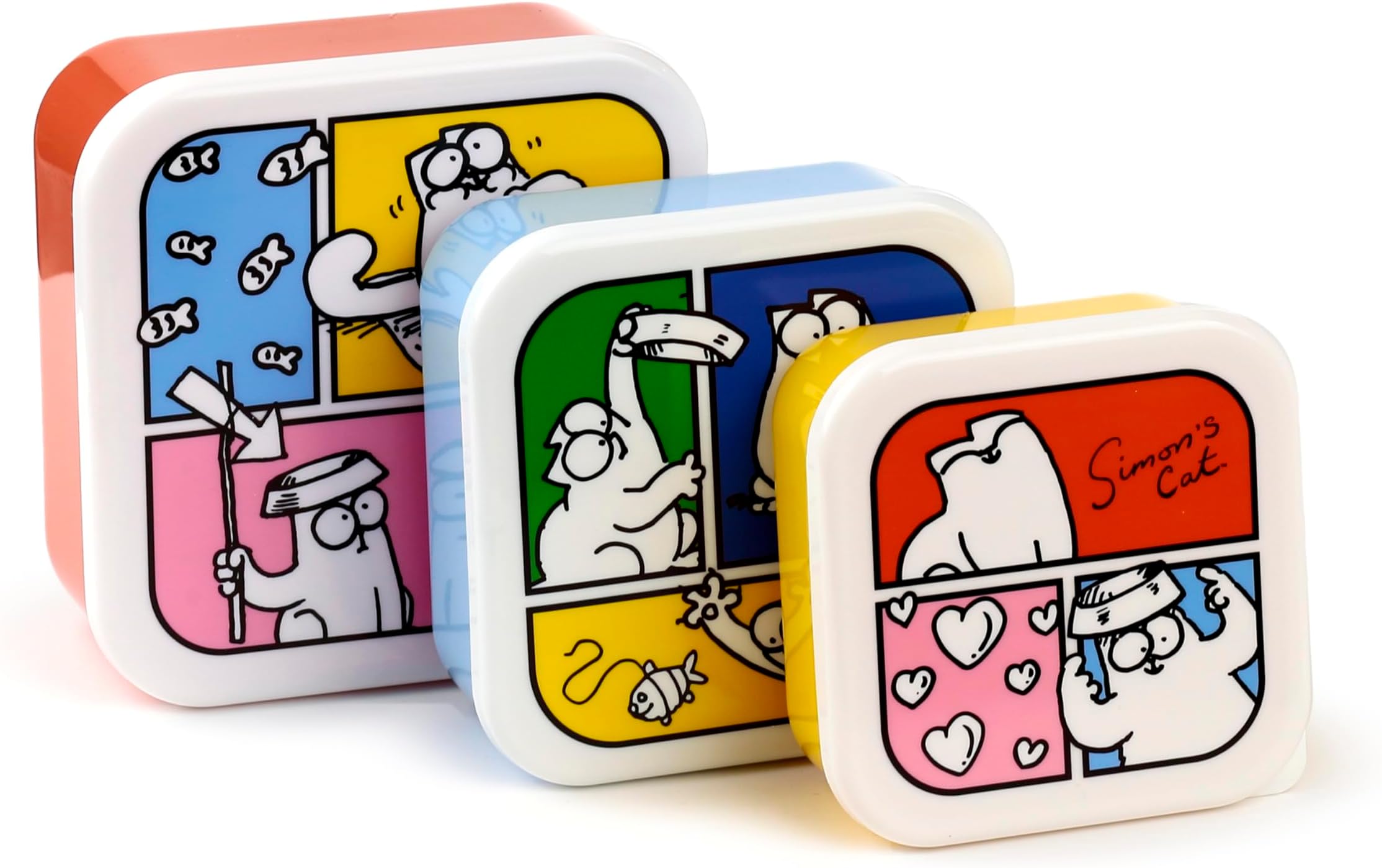 Puckator Set of 3 Lunch Box S/M/L Simon's Cat 2024 - Lunchbox with Multi Comp...