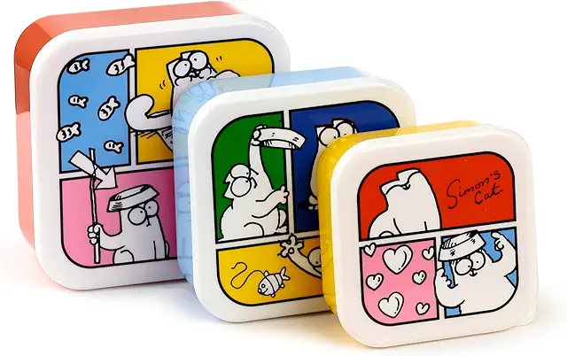 Simon's Cat Lunch Box Set of 3 Sizes - Snoopy Lunch Boxes for Adults & Kids