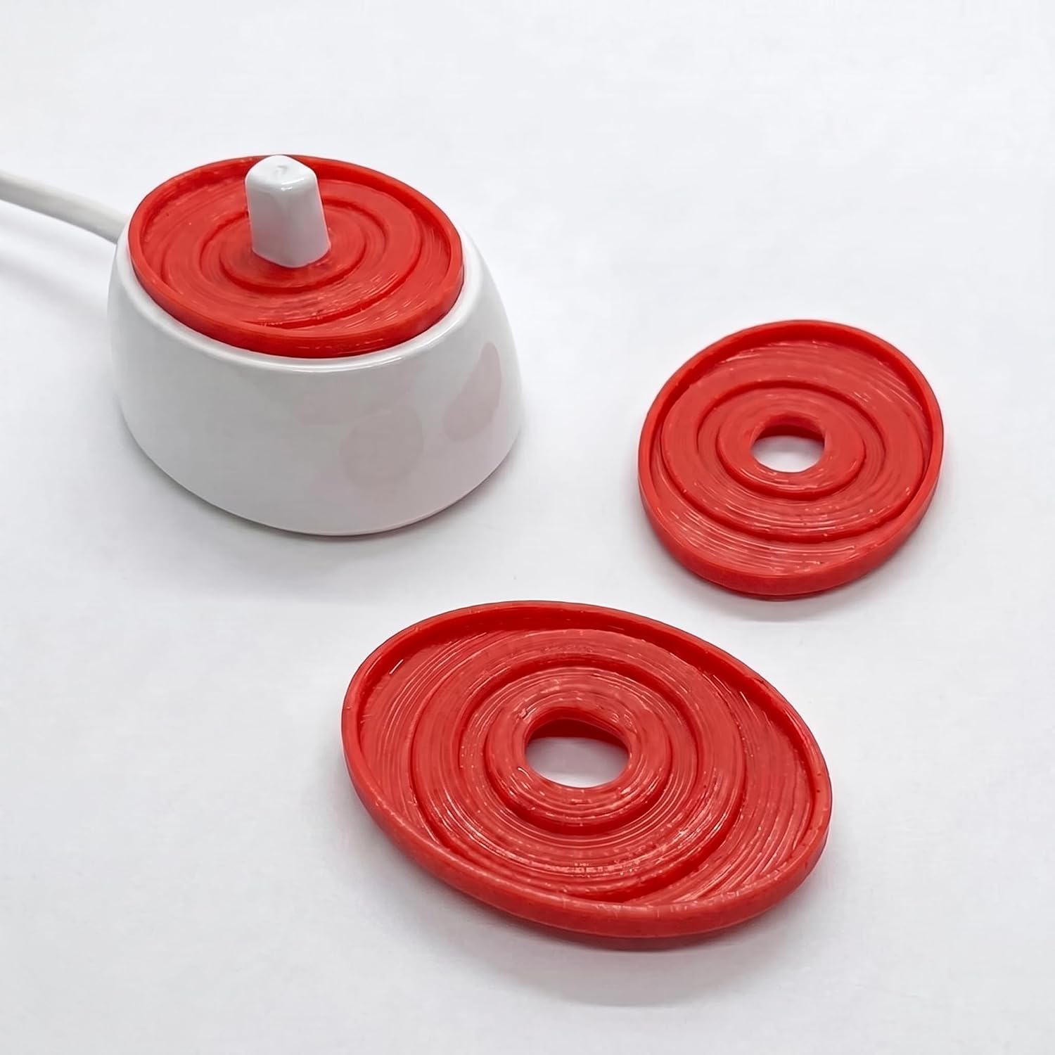 3DMAKE4YOU Charger Base Cover, Compatible with Oral-B, Red, Pack of 3