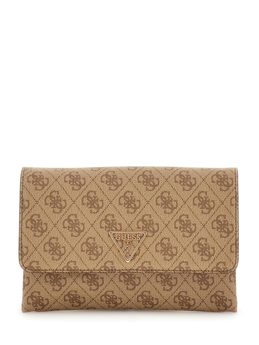 GUESS Noelle II Xbody Flap Organizer Latte Logo / Brown