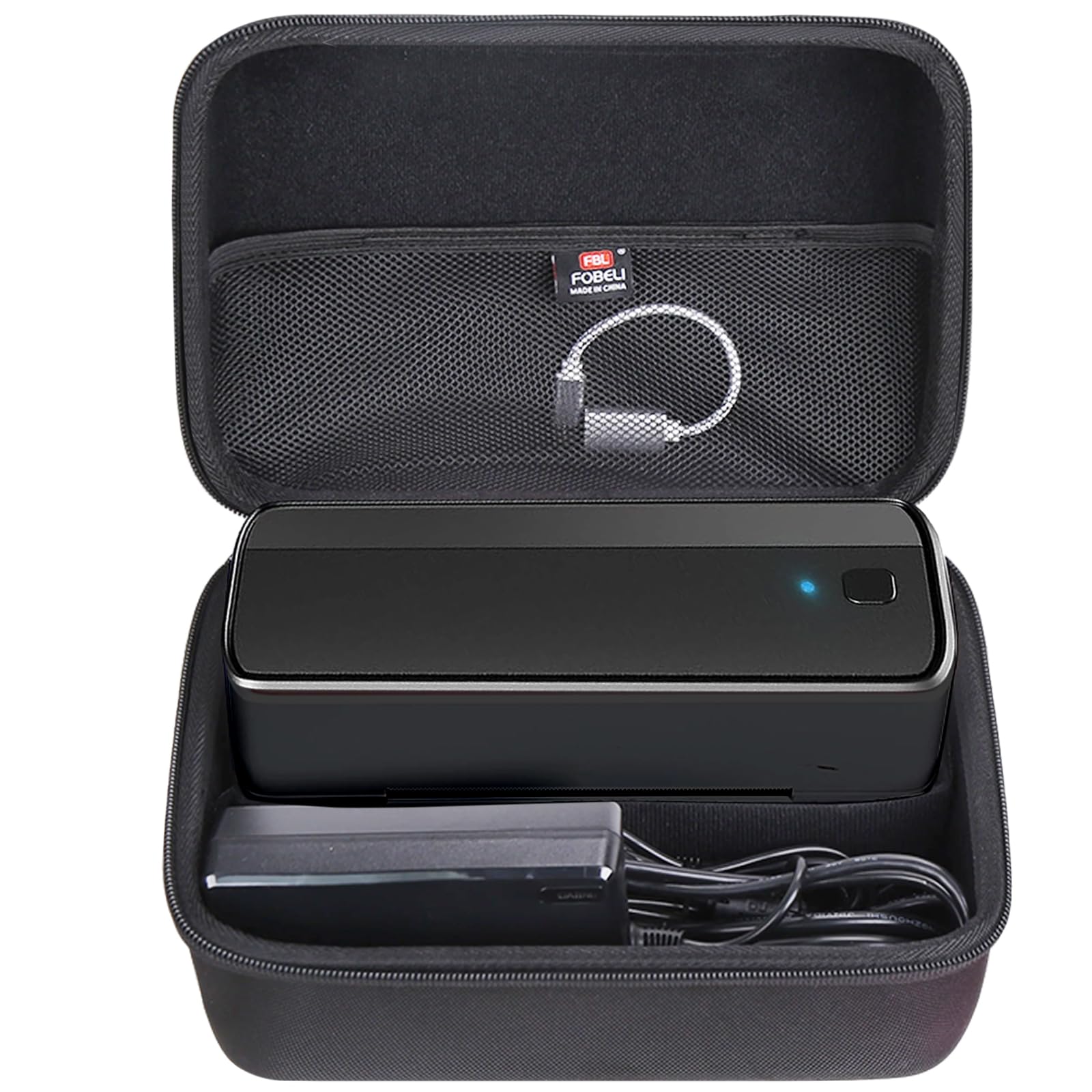 FBLFOBELI Hard Case for POLONO/for Phomemo/for SVANTTO/for YOTON/for Rollo/for Nelko/for Omezizy Bluetooth Thermal Shipping Label Printer - 241BT Wireless 4x6 Label Printer (Black)
