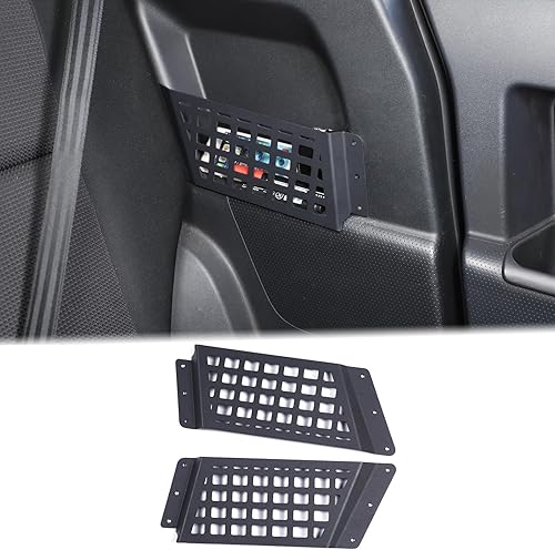 Aunginsy Caja de bolsillos de almacenamiento para puerta trasera compatible con Toyota FJ Cruiser 2007-2023 de aluminio para puerta trasera, bolsa