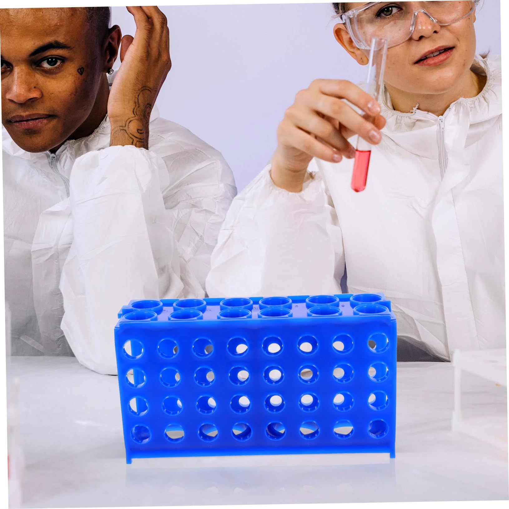 SOLUSTRE 4stücke Test Tubes Halter Für Labor Mehrzweck Reagenzglas Rack Zur Sicheren Aufbewahrung Und Organisation Von Proben Stabiler Und Leicht Zu Reinigender Rohrhalter Für