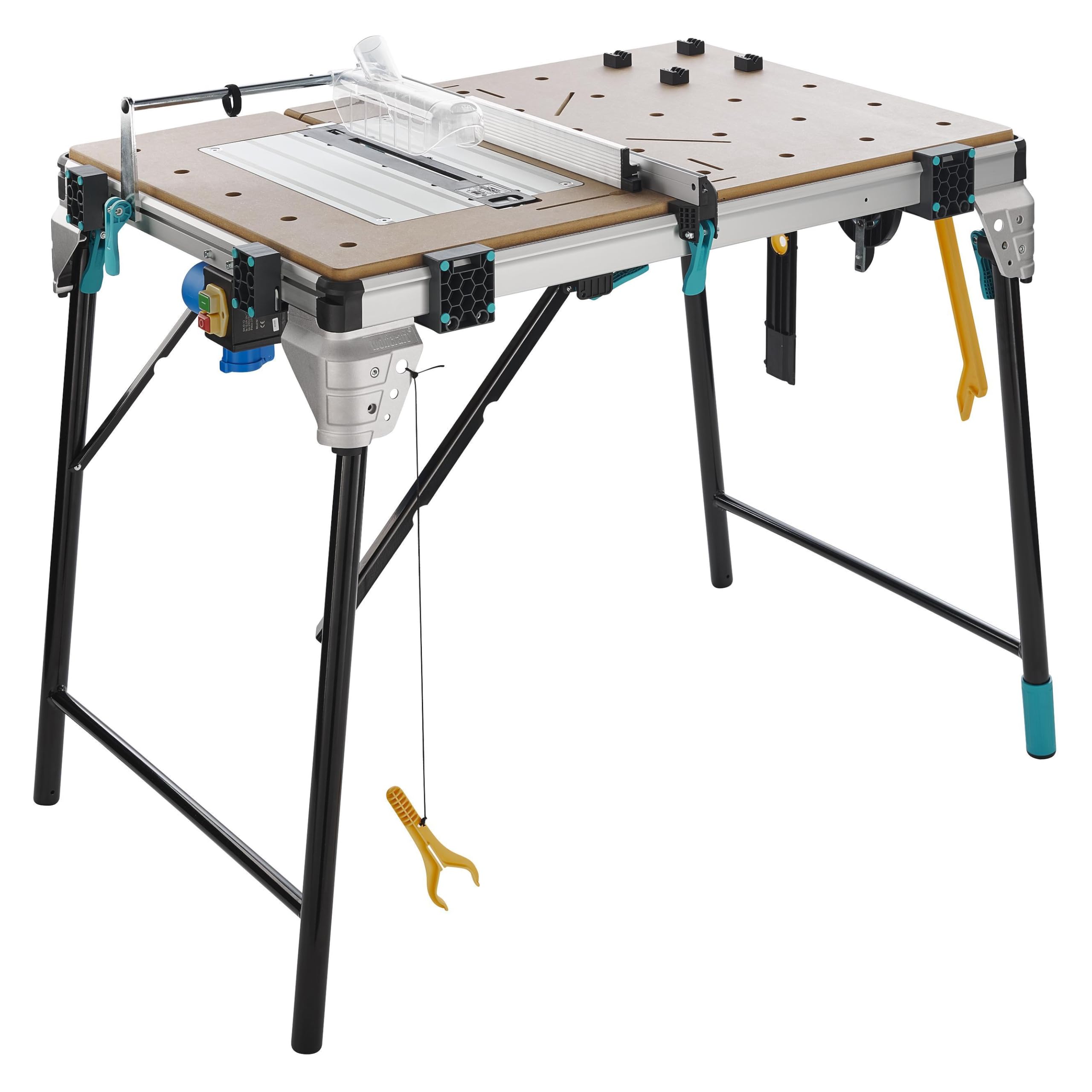 wolfcraft Master Cut 2600 - multifunktionaler mobiler Maschinentisch für Tischkreissäge, Stichsäge, Kapp- und Gehrungssäge, Arbeitsstation, Fräse und geführte Handkreissäge - klappbar - 6918000
