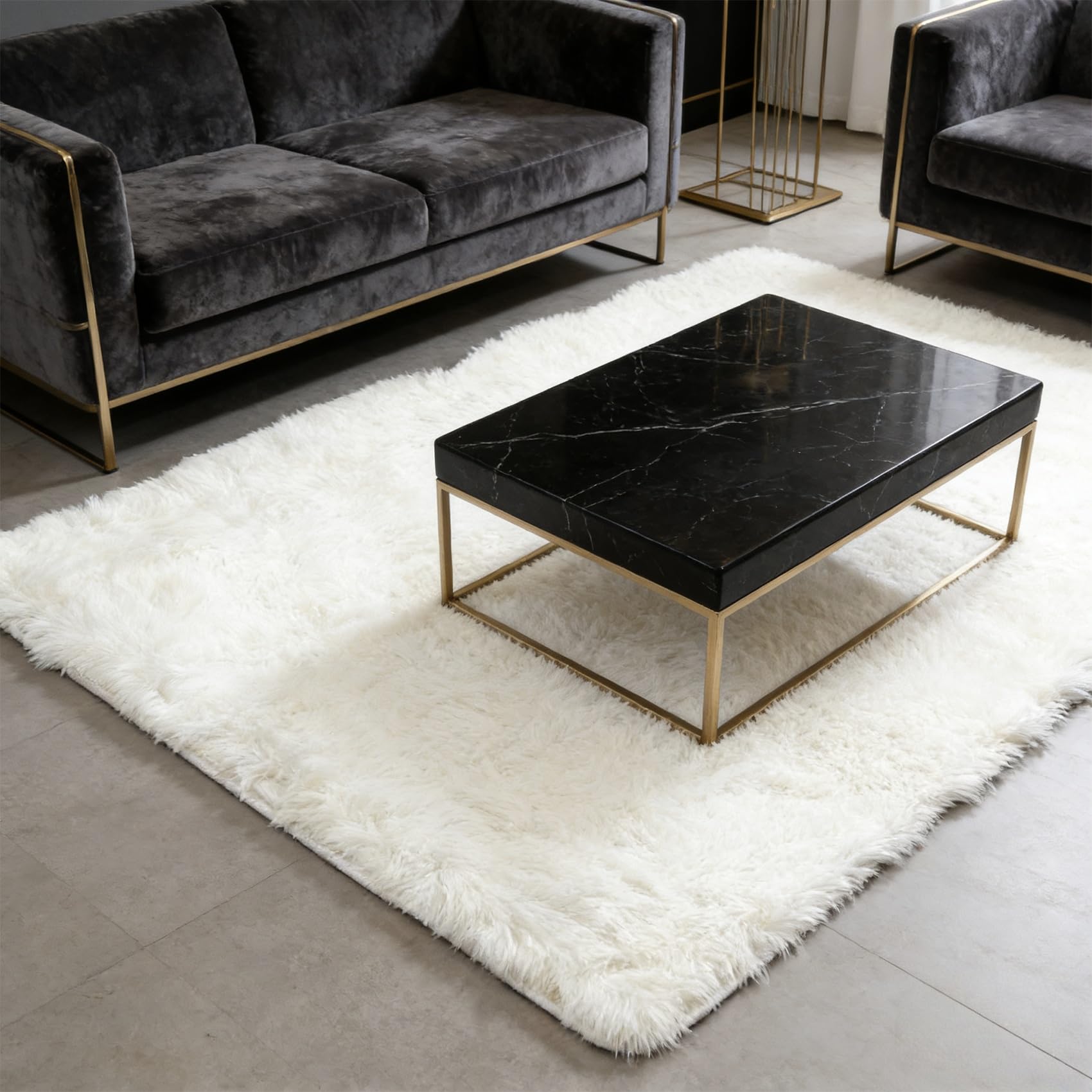 Tapis de salon moelleux 167x240 anti-dérapant et facile à entretenir