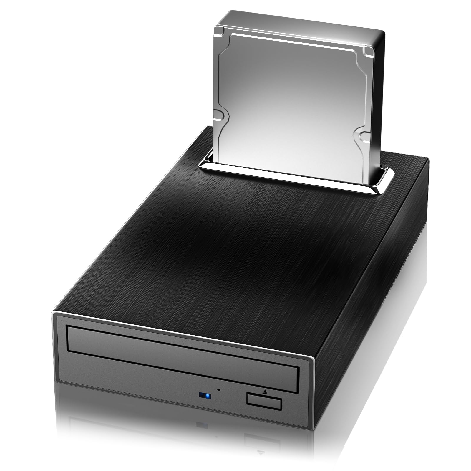 Yaeonku 4-in-1 Externes Blu ray Laufwerk, 16X USB 3.0 und Typ-C Leistungsstarke Desktop Externes Bluray Laufwerk Brenner DVD Brenner Optisches Laufwerk Ladegerät HDD Gehäuse USB HUB für Mac/PC