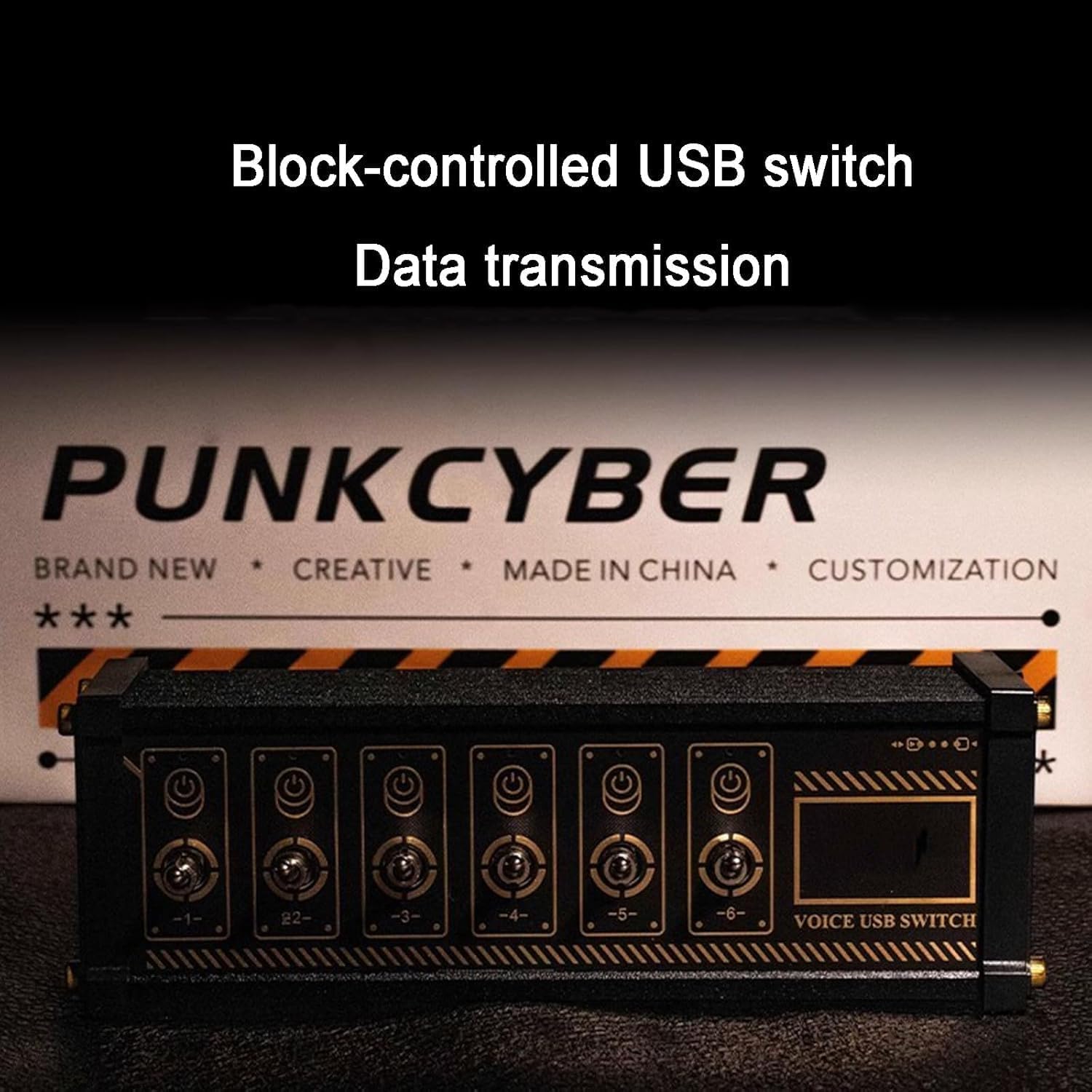 6-portowy rozdzielacz USB-c, 6-portowy przełącznik USB z niezależnym sterowaniem, funkcją sterowania głosem, 9 wygodnych portów USB wejściowych, do telefonów, tabletów i urządzeń.